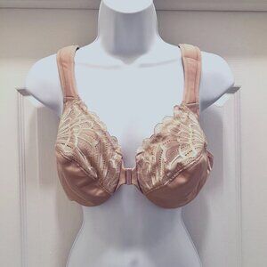 Melenca Bra-Front Closure-NOT padded-Lace-Padded Straps-NWT-38C-Tan/Beige-Casual